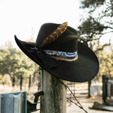 Keilin Cowgirl Hat Brushed Cowboy Hat for Women and Men Customizable Felt Western Hat with Shapeable Wide Brim, Black